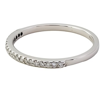 9ct white gold Diamond half eternity Ring size N